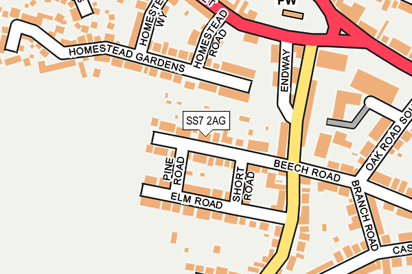 SS7 2AG map - OS OpenMap – Local (Ordnance Survey)