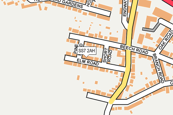 SS7 2AH map - OS OpenMap – Local (Ordnance Survey)