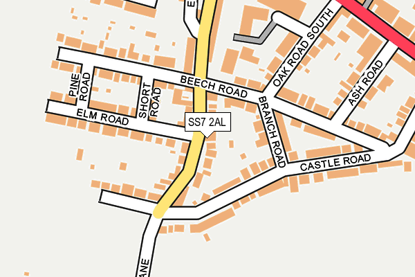 SS7 2AL map - OS OpenMap – Local (Ordnance Survey)