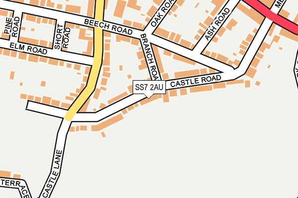 SS7 2AU map - OS OpenMap – Local (Ordnance Survey)