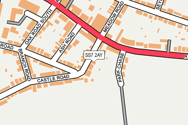 SS7 2AY map - OS OpenMap – Local (Ordnance Survey)