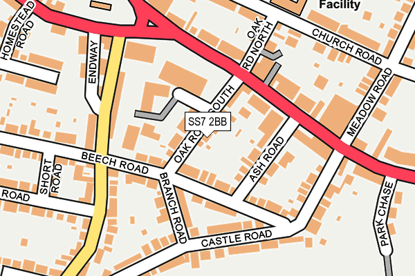 SS7 2BB map - OS OpenMap – Local (Ordnance Survey)