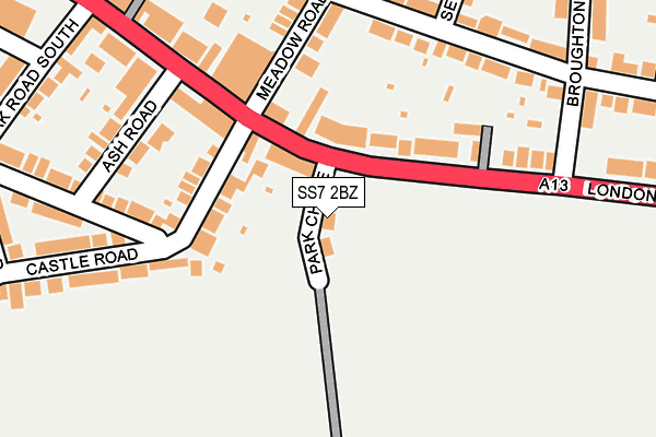 SS7 2BZ map - OS OpenMap – Local (Ordnance Survey)