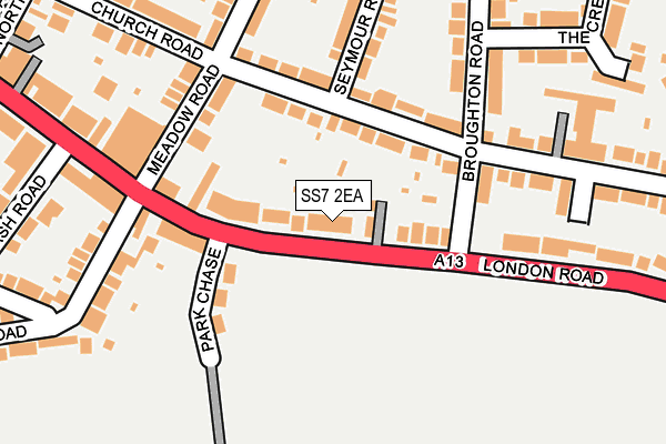 SS7 2EA map - OS OpenMap – Local (Ordnance Survey)