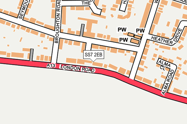 SS7 2EB map - OS OpenMap – Local (Ordnance Survey)