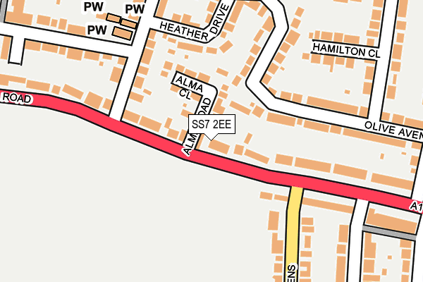SS7 2EE map - OS OpenMap – Local (Ordnance Survey)