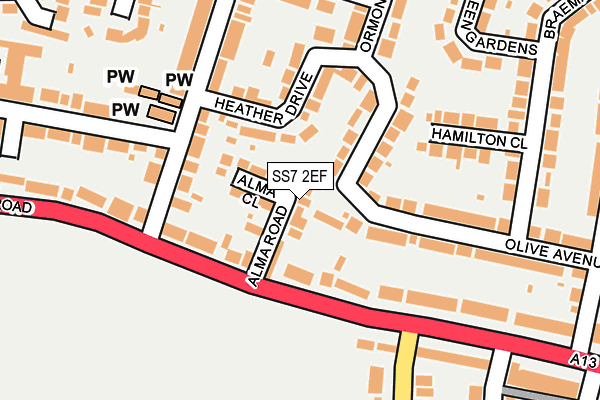 SS7 2EF map - OS OpenMap – Local (Ordnance Survey)