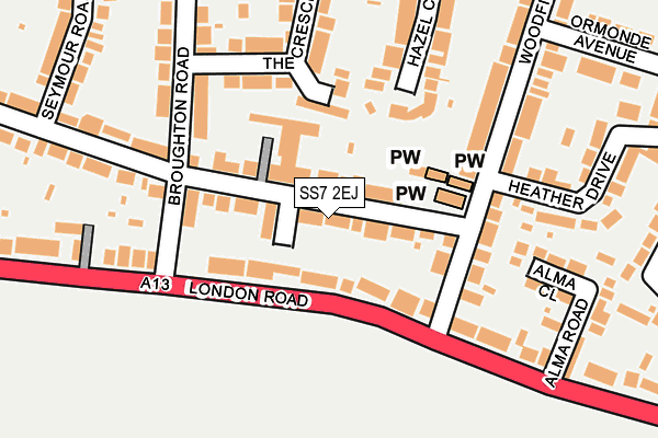 SS7 2EJ map - OS OpenMap – Local (Ordnance Survey)