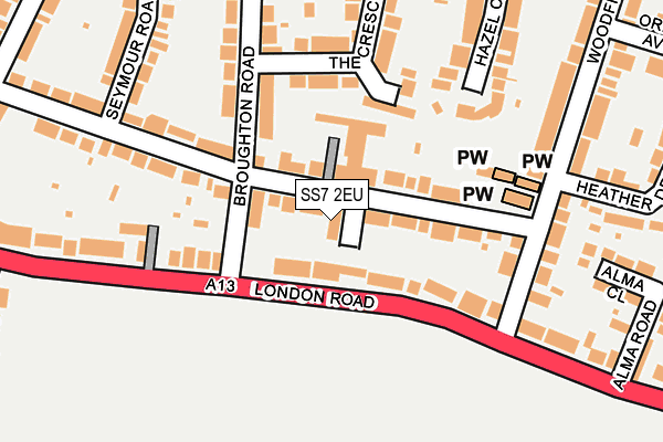 SS7 2EU map - OS OpenMap – Local (Ordnance Survey)