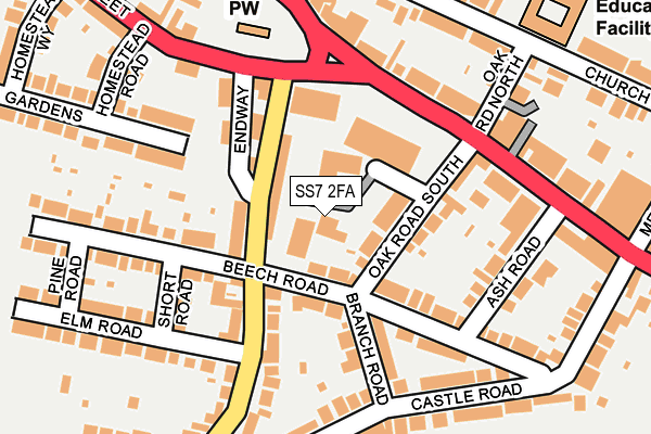 SS7 2FA map - OS OpenMap – Local (Ordnance Survey)