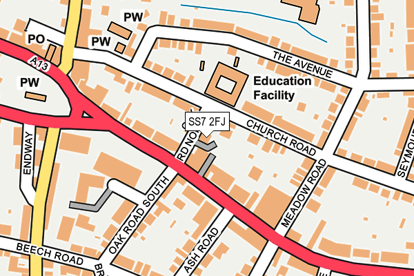 SS7 2FJ map - OS OpenMap – Local (Ordnance Survey)