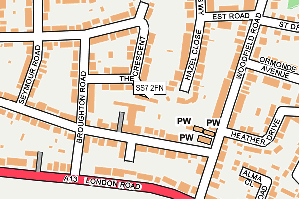 SS7 2FN map - OS OpenMap – Local (Ordnance Survey)