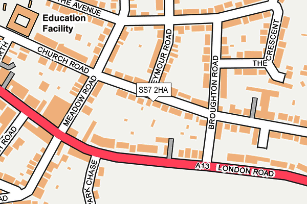 SS7 2HA map - OS OpenMap – Local (Ordnance Survey)