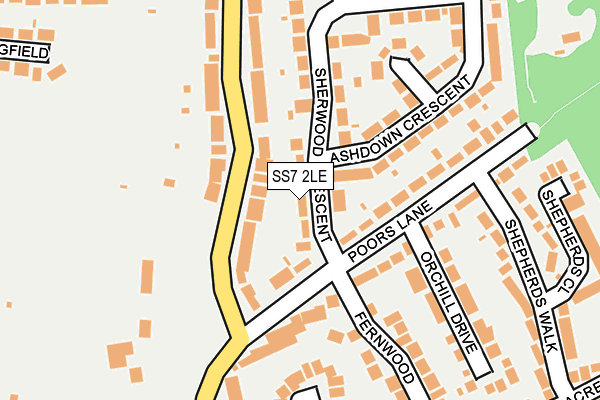 SS7 2LE map - OS OpenMap – Local (Ordnance Survey)