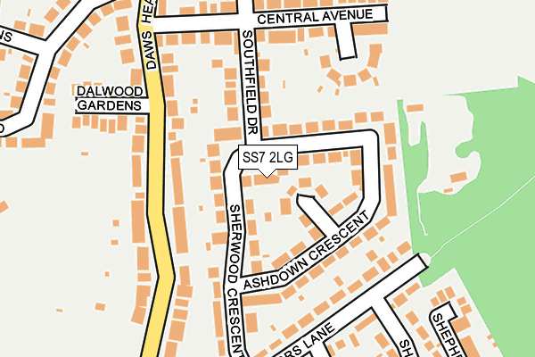 SS7 2LG map - OS OpenMap – Local (Ordnance Survey)