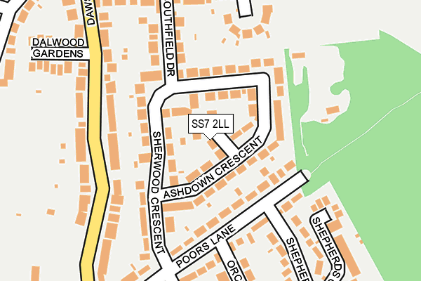 SS7 2LL map - OS OpenMap – Local (Ordnance Survey)
