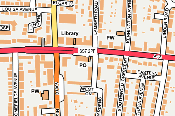 SS7 2PF map - OS OpenMap – Local (Ordnance Survey)