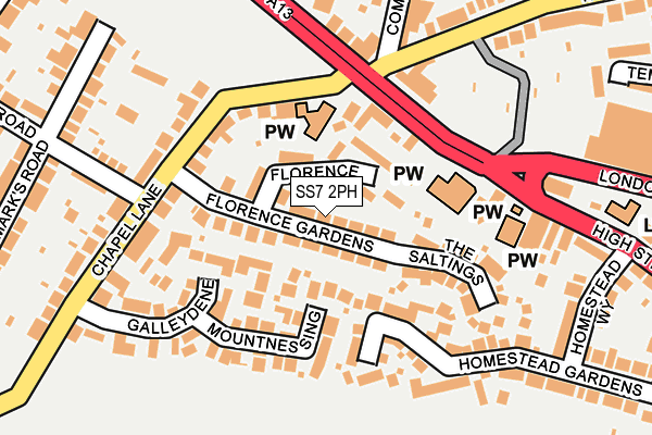 SS7 2PH map - OS OpenMap – Local (Ordnance Survey)