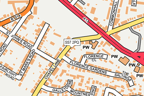 SS7 2PQ map - OS OpenMap – Local (Ordnance Survey)