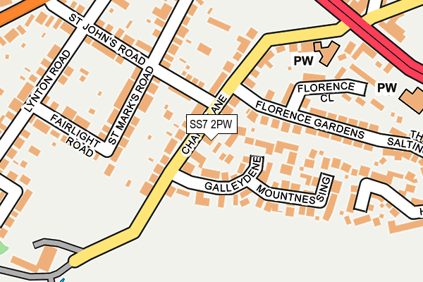 SS7 2PW map - OS OpenMap – Local (Ordnance Survey)