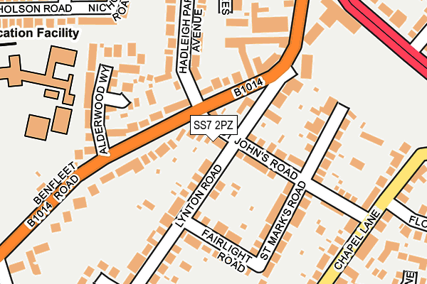 SS7 2PZ map - OS OpenMap – Local (Ordnance Survey)