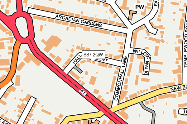 SS7 2QW map - OS OpenMap – Local (Ordnance Survey)