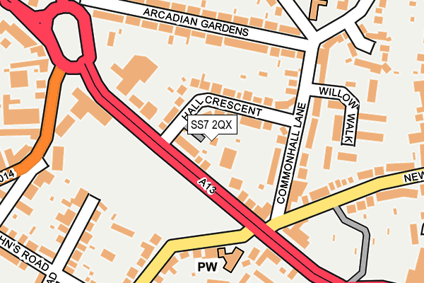 SS7 2QX map - OS OpenMap – Local (Ordnance Survey)