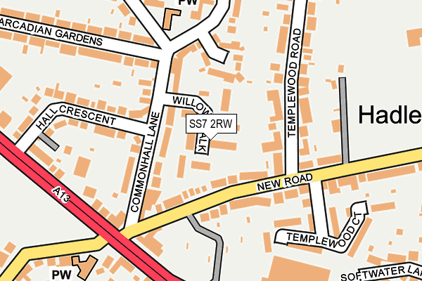 SS7 2RW map - OS OpenMap – Local (Ordnance Survey)