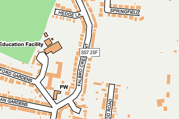 SS7 2SF map - OS OpenMap – Local (Ordnance Survey)