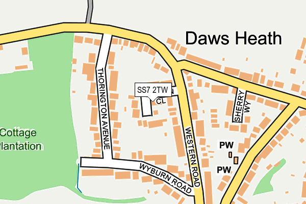 SS7 2TW map - OS OpenMap – Local (Ordnance Survey)