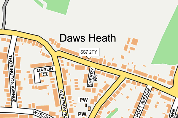 SS7 2TY map - OS OpenMap – Local (Ordnance Survey)