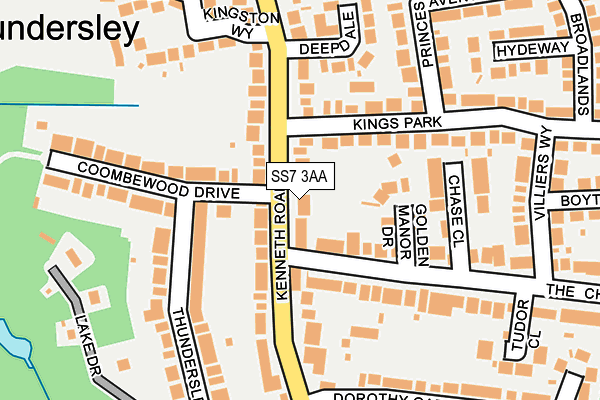 SS7 3AA map - OS OpenMap – Local (Ordnance Survey)
