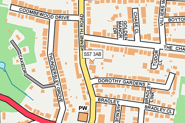 SS7 3AB map - OS OpenMap – Local (Ordnance Survey)