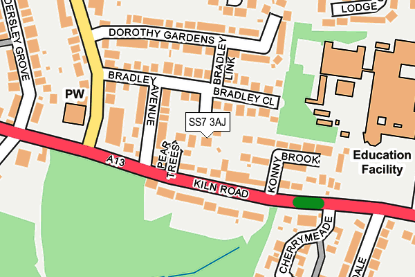 SS7 3AJ map - OS OpenMap – Local (Ordnance Survey)