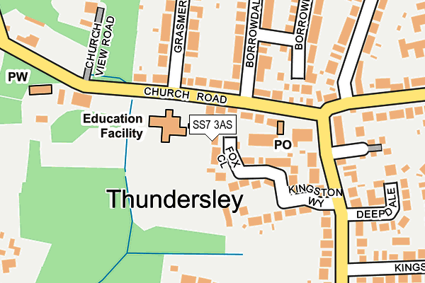 SS7 3AS map - OS OpenMap – Local (Ordnance Survey)