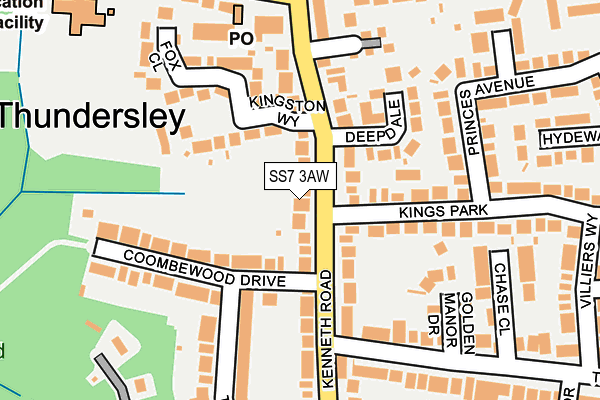 SS7 3AW map - OS OpenMap – Local (Ordnance Survey)