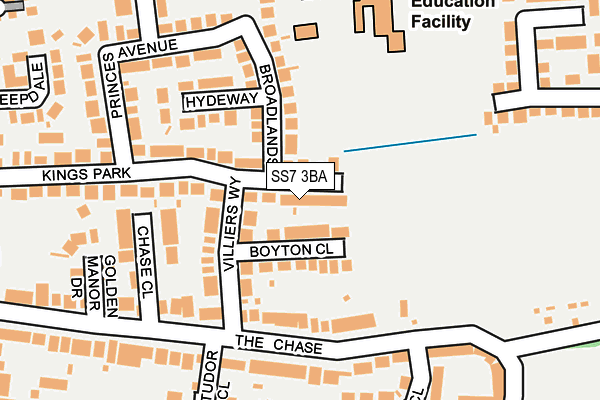 SS7 3BA map - OS OpenMap – Local (Ordnance Survey)