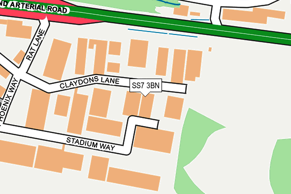 SS7 3BN map - OS OpenMap – Local (Ordnance Survey)