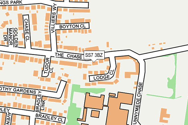 SS7 3BZ map - OS OpenMap – Local (Ordnance Survey)