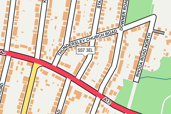 SS7 3EL map - OS OpenMap – Local (Ordnance Survey)