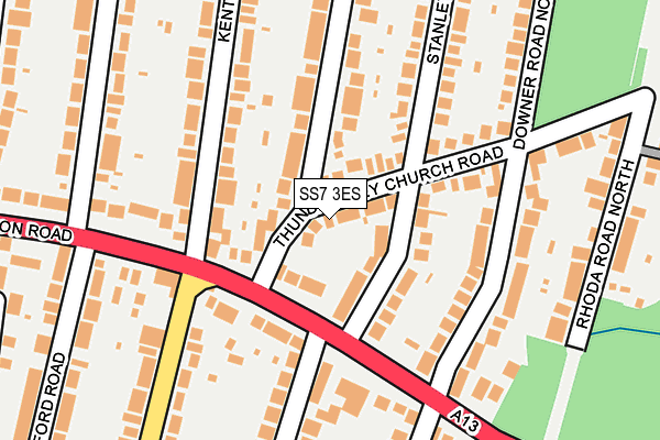 SS7 3ES map - OS OpenMap – Local (Ordnance Survey)