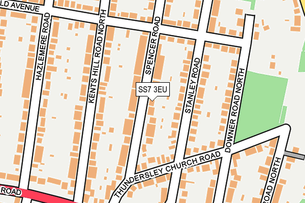 SS7 3EU map - OS OpenMap – Local (Ordnance Survey)