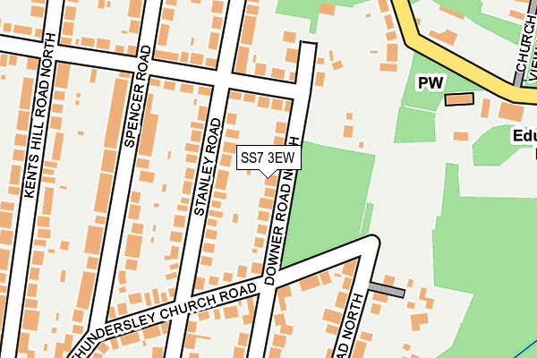 SS7 3EW map - OS OpenMap – Local (Ordnance Survey)