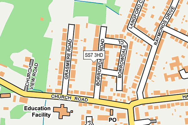 SS7 3HD map - OS OpenMap – Local (Ordnance Survey)