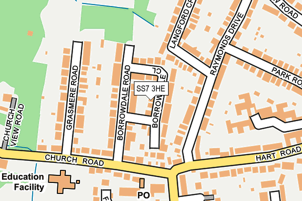 SS7 3HE map - OS OpenMap – Local (Ordnance Survey)