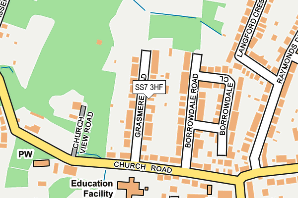 SS7 3HF map - OS OpenMap – Local (Ordnance Survey)