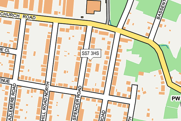 SS7 3HS map - OS OpenMap – Local (Ordnance Survey)