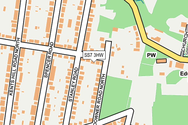 SS7 3HW map - OS OpenMap – Local (Ordnance Survey)