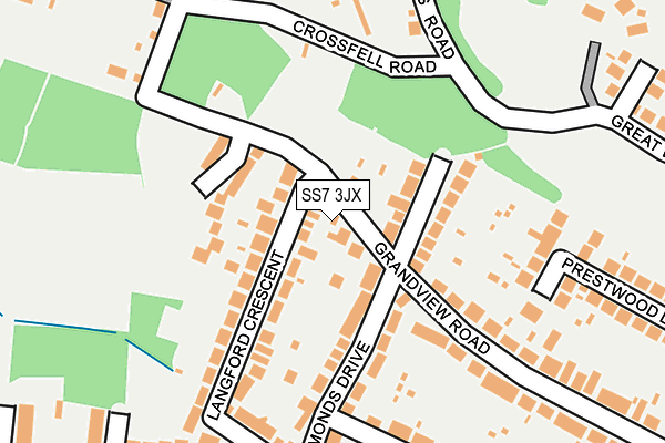 SS7 3JX map - OS OpenMap – Local (Ordnance Survey)