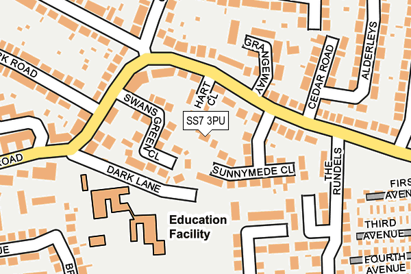 SS7 3PU map - OS OpenMap – Local (Ordnance Survey)